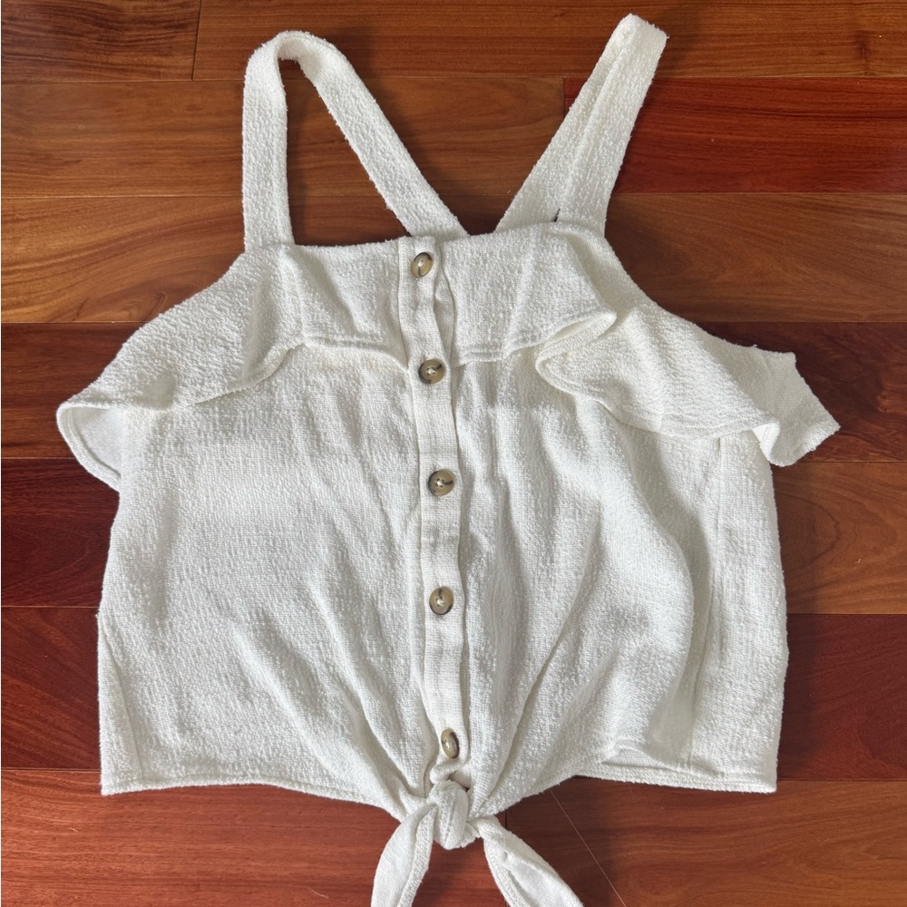 Madewell button front top with tie